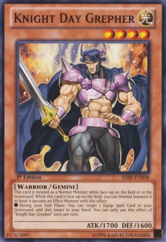 Yu-Gi-Oh! - Knight Day Grepher (SHSP-EN038) - Shadow Specters - 1st Edition - Common
