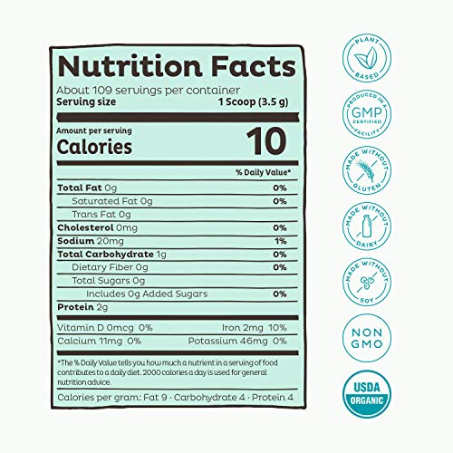 KOS USDA Organic Spirulina Powder 100 Pure, NonIrradiated Green