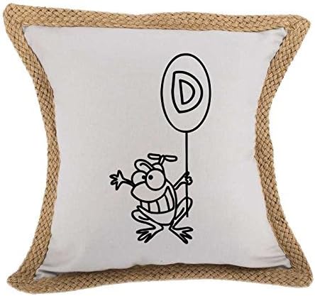 Caiemreo D Frogs Hoppy Birthday Initial Monogram D Bed Home Decor Pillow Cover Gray