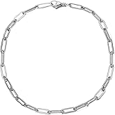 Savlano 925 Sterling Silver Solid Italian Diamond Cut Paperclip Link Chain Bracelet With Gift Box For Women & Men - Made in Italy