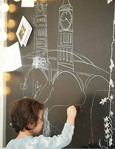 DITOP® Sticky Back Chalkboard Contact Paper Roll - Removable Decorative Blackboard Chalkboard Wall 18" x 39.4" (45cm x 100cm)