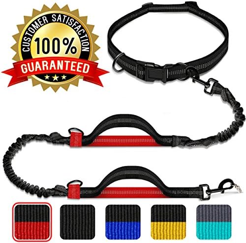 Benicci Hands Free Waist Dog Leash โ Strong, Durable & Safe โ For Jogging, Walking & Hiking - For Medium and Large Dogs & Multiple Dog Owners โ With FREE ID Tag โ Adjustable Waist with 5 Color Options