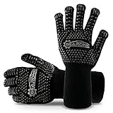 GEARONIC BBQ Long Large Heat Resistant Grill Gloves Silicone Non-slip for Kitchen Oven Barbecue Cooking Grilling Baking