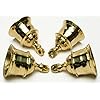 AzKrafts-Lot-4-Polished-Solid-Brass-Vintage-Style-Bells-22Ht-Decor-Decorative