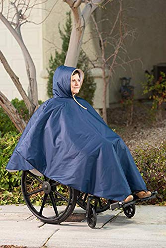 Wheelchair Winter Poncho – Warm Sherpa Lining - Adult Elderly Seniors Cape – Heavy Duty Reusable – Full Waterproof Coverage (Single Pack) - Thumbnail 5