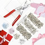 KINGSO 110 Sets Snap Setter Hand Pliers Setting Tool,Metal Ring Button Press Studs Sewing Craft Fastener Snap Pliers Craft Tool 9.5mm (Snap Sets)