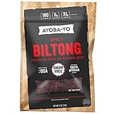 Ayoba-Yo Spicy Biltong. Grass Fed and Air Dried Beef Snack. Better than Jerky. Tender Steak Cuts Made with Premium Meat. Sugar & Gluten Free. 2 Ounce