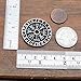 Nordic coin amulet Vegvísir Guidepost Compass sign post wayfinder Odin horn triquetra valknut Mjolnir Thor's hammer pewter pendant Necklace Charm Amulet Medallion Talisman (Black (Adjustable) Cord)