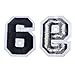 Partyfareast Number/Letter Set Patches For Clothing Iron On Applique Embroidery Sticker Badge DIY (0-9 number set)