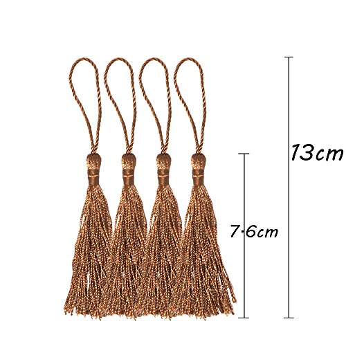 200 Pcs 13cm/5 Inch Silky Handmade Soft Craft Mini Tassels with Loops for Jewelry Making, DIY Projects, Bookmarks, 25 Colors, 8 Pcs of Each