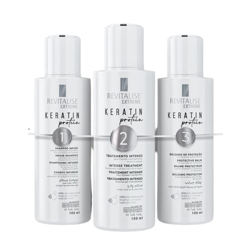 Revitalise Extreme Kit 3 Steps Keratin Protein Shampoo Treatment 100ML Professional Hair Protection Balm Hair Care