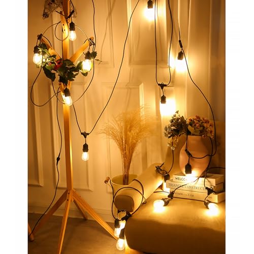 Spacelumen 25pcs 2W S14 LED Light Bulbs E27 Cap Glass Casing Waterproof 2700K Warm White for Outdoor Wreath