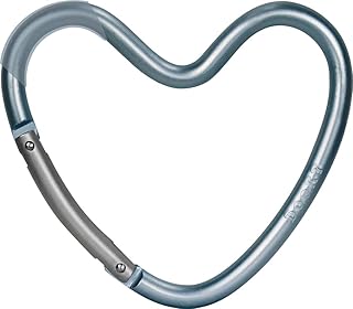 Original Dooky Universalhaken herzförmig für Babywagen oder Baggy Kinderwagenhaken für den Alltag und Aufhängvorrichtung für Kinderwagen, blau