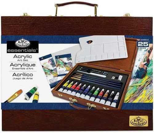 Royal Brush Caja de Madera Art Set Pintura acrílica Juego de 25: Amazon.es: Hogar