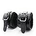 PU Leather Soft Neck Choker Collar With Chain Detachable Leash For Men Women,Four Different Colors to Choose From (Black)