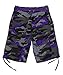 Access Men's Camouflage Cargo Shorts with Belt 42 Black-Purple