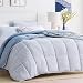 Linenspa All-Season Reversible Down Alternative Quilted Comforter - Hypoallergenic - Plush Microfiber Fill - Machine Washable - Duvet Insert or Stand-Alone Comforter - Cloudy Sky Blue - King