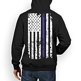 Mens Thin Blue Line American Flag Hoodie Sweatshirt