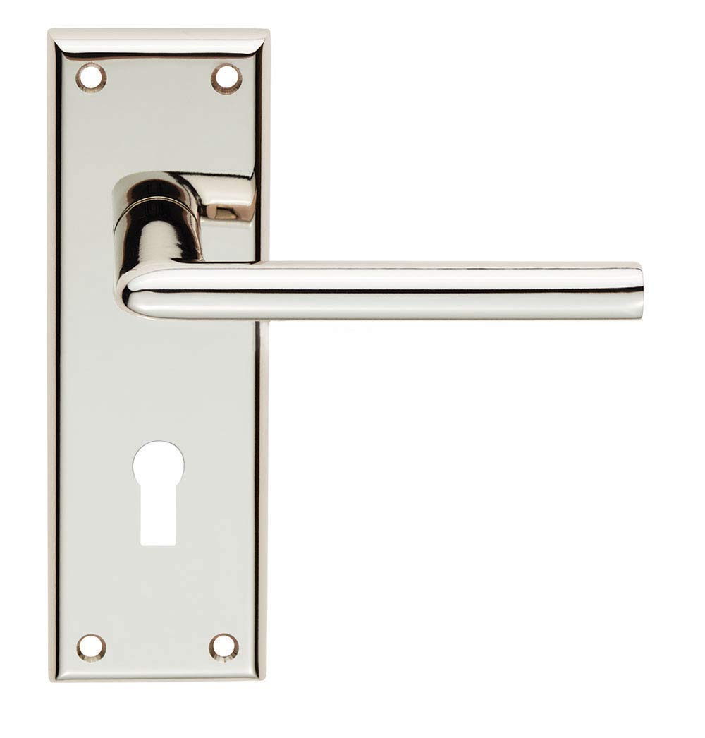 Carlisle Brass Serozzetta Dieci Lever On Backplate - Lock 57mm - Polished Nickel - Includes a Pair of Handles & fixings