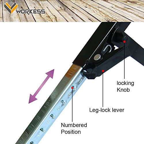 WORKESS WK-SH032 Height Adjustable Metal or Steel Sawhorse 330 Lbs Yellow and Black Single Pack