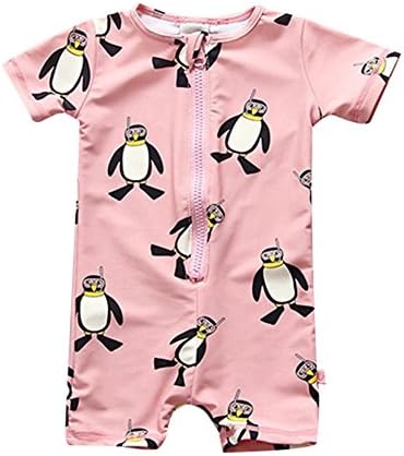Toddler Boys Girls One Piece Swimsuit Kids Penguin UV Sun Protective Bathing Suit Swimwear Surfing Suit UPF 50+ (1-7T)