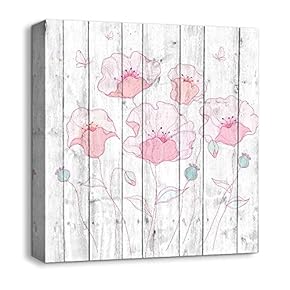 Canvas Wall Art Beautiful Flowers Painting Artwork for Home Prints Framed - 12x12 inches