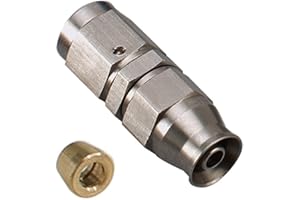 AC PERFORMANCE Stainless Steel Straight Brake Fitting -3 AN 3/8 x 24 Swivel Female Thread to AN3 PTFE Hose End For Teflon Hose with Brass Olive Insert