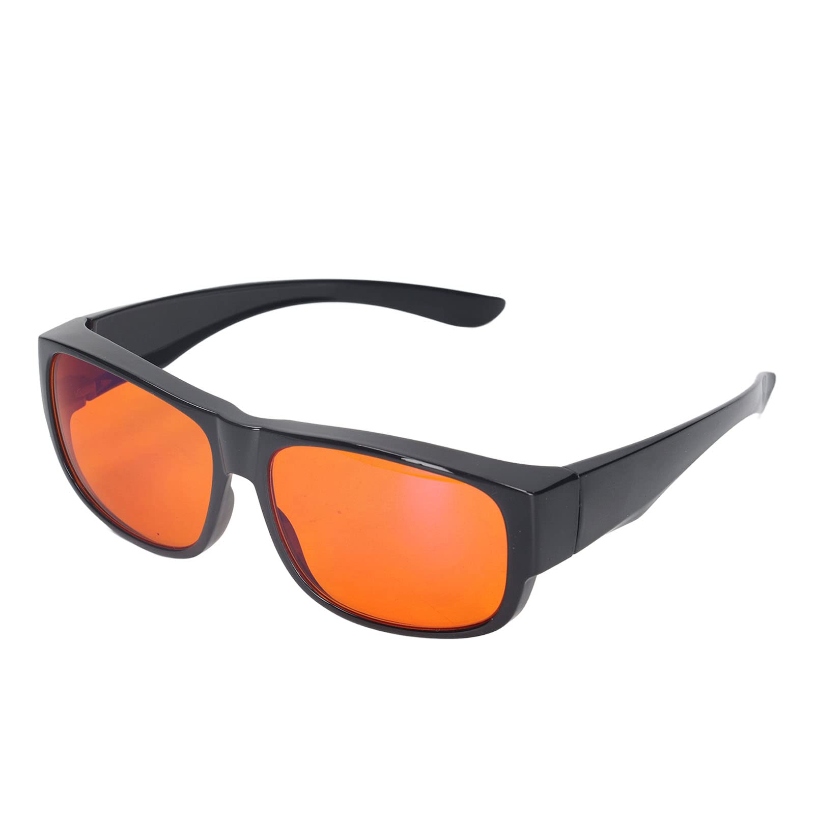 400-500nm Blue Light Gaming Glasses, Over 99.9% Blue Light Blocking Glasses, Orange Lens, UV Protection, Over Eyeglasses or on Their Own (Square Glasses Lenses)