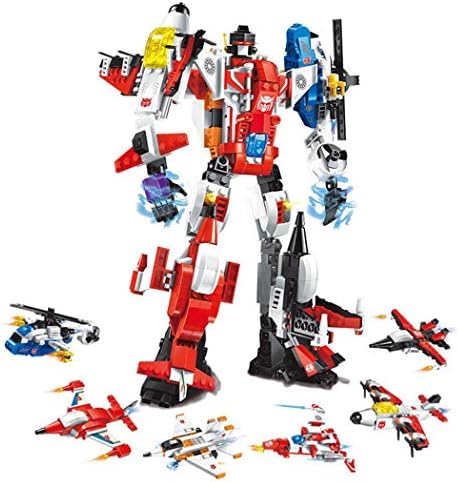 6 in 1 Mini DIY Deformation Robot Transformer Car Toys, Educational Building Blocks for 3,4,5-10 Years Old Boys Girls Electronic Learning Gifts(506 Pcs/Set) (Color-2)