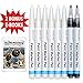 Newisland White Acrylic Paint Pens with Free E-Books, Quick-drying Permanent Markers Water Based with 0.7 mm Fine Point for Rock, Wood, Metal, Glass, Ceramics, Plastic, Cloth (6 White & 2 Free Black)