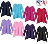 City Threads Girls Shark Bite Long Sleeve Tunic Top Blouse Shirt Stylish Modern