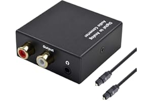 VERGISSM Digital to Analog Audio Converter, SPDIF Coaxial Toslink to Analog Stereo L/R RCA 3.5mm Jack Audio Adapter with Optical Cable for PS3 HD DVD PS4 Amps…