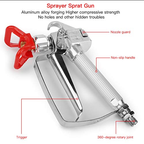 Airless Paint Spray Gun，3600PSI High Pressure Airless Spray Gun with