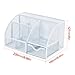 Bonsaii Steel Mesh Desk Organizer, 6 Divided Compartments with 1 Slide Drawer, Black(W6348)