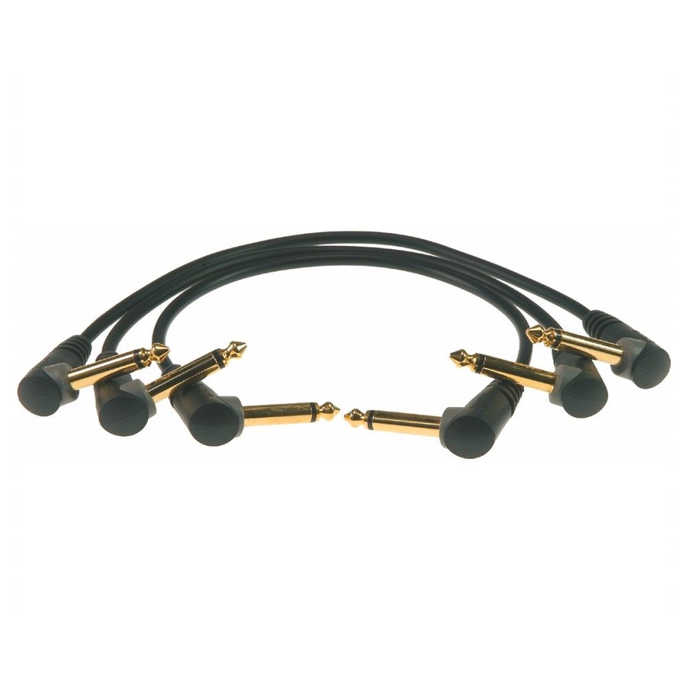Klotz PP-AJJ0015 Patch Cable, ¼-Inch Right Angle, 6 inch, 3-Pack, 6