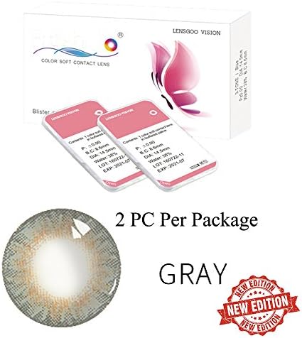 Color Contacts Lenses, Multicolor Cute Charm and Attractive Contact Lenses (2 PC Per Package) (Gray - Package 2)