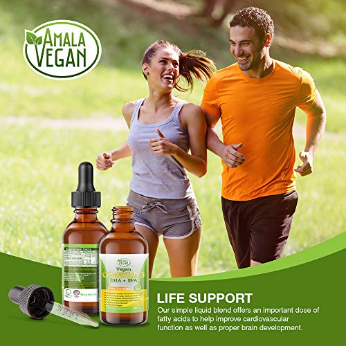 Potent & Organic Vegan Omega 3 Liquid Supplement Better Than Fish Oil