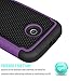 Motorola Moto E Case, Moto E 1st Gen Case, Tekcoo(TM) [Tmajor Series] [Purple / Black] Shock Absorbing Hybrid Rubber Grip Plastic Impact Defender Rugged Slim Hard Case Cover Shell For Moto E 2014