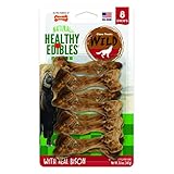 Nylabone Healthy Edibles Wild Bison Dog Treats | All Natural Grain Free Dog Treats Made In the USA Only | Small and Large Dog Chew Treats | 8 Count
