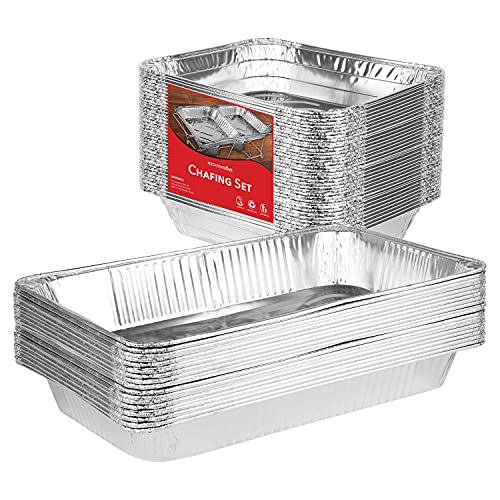 Chafing Dish Buffet Set Disposable 21 x 13 (5 Pack) 9 x 13 (10 Pack) Aluminum Serving Trays