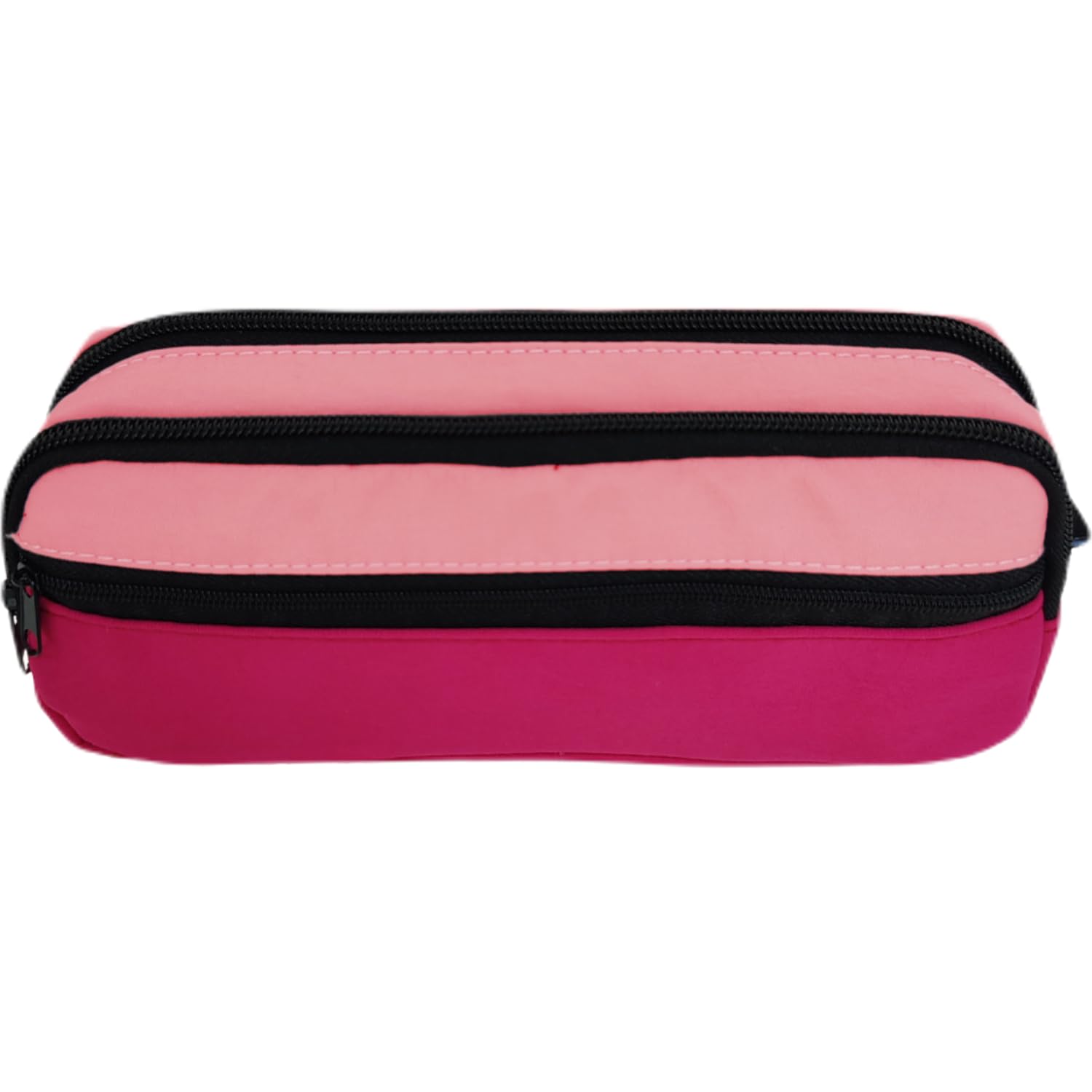 Dohe - Triple Pencil Case - 3 Compartments, Multipurpose, Dimensions 21x6x9 cm, Zippered Closure, Made of Durable Polyester - DUO