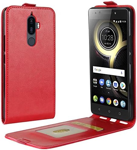 DISLAND Lenovo K8 Note Case [Up-Down Open][Slot] R64 Texture Vertical Flip Magnetic PU Leather Back Case for Lenovo K8 Note,Red
