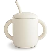mushie 100% Silicone Training Cup & Straw for Toddlers | 6 Months+ (Ivory)