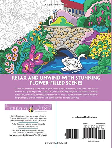 Creative Haven Glorious Gardens Color by Number Coloring Book (Creative