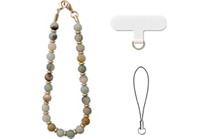 AOKSUNOVA Beaded Phone Charm Strap,Pearl Phone Wrist Strap with Tether Tab, Universal Phone Bracelet Strap for Women Girls