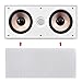 Pyle PDIWCS62 In-Wall / In-Ceiling Dual 6.5-Inch Center Channel Stereo Sound Speaker System, 2-Way, Flush Mount, White