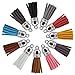 Naler Leather Tassel Pendants Faux Suede Tassel with Caps 120 Pieces 38 mm for Key Chain Straps DIY Accessories, 24 Colors