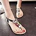 Start Women Summer Bohemia Colorful Bead Butterfly Sandals Shoes (US=5.5, Black)