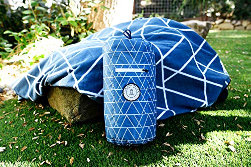 Blue Green Picnic & Outdoor Blanket by Laguna Beach Textile Co | Plush and Water-Resistant Outdoor Mat - Perfect for Camping, Beach, Park and Festivals | Foggy Peaks