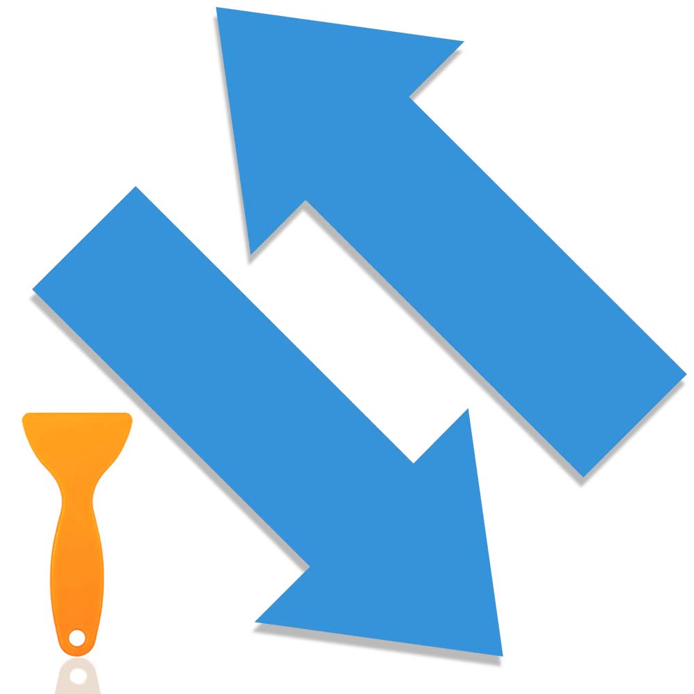 25 PCS Arrow Sticker Decal, Removable Adhesive Arrow Sign Directional, Social Distance Arrow Floor Sticker Sign for Office Market Hospital (Blue)